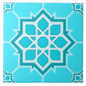 Light Blue Islamic Geometric Seamless Pattern タイル (正面)