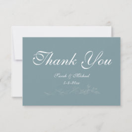 Light blue leaf Thank You Card サンキューカード