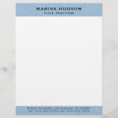 Light blue Linen Fabric Texture レターヘッド (正面)