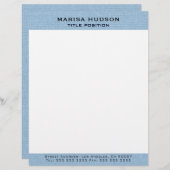 Light blue Linen Fabric Texture レターヘッド (正面/裏面)