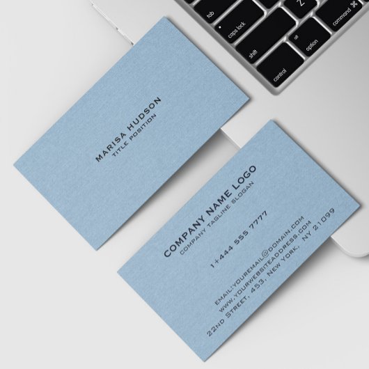 Light blue Linen Fabric Texture 名刺