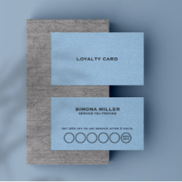 Light Blue Linen Texture Loyalty Card 名刺
