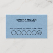 Light Blue Linen Texture Loyalty Card 名刺 (裏面)