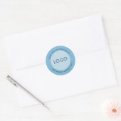 Light blue linen texture personalized text ラウンドシール (封筒)