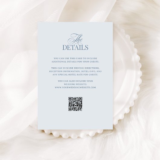 Light Blue Luxe | QR Code Wedding Guest Details エンクロージャーカード