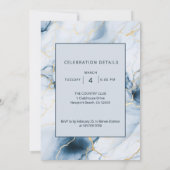 Light Blue Marble 95th Birthday 招待状 (裏面)