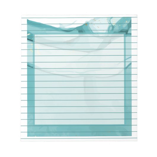 Light Blue Marble Elegant Modern Pattern ノートパッド (正面)