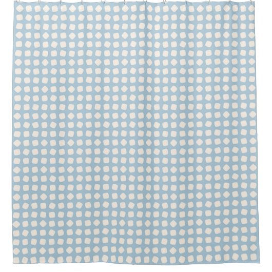 Light blue Marshmallow Pattern Shower Curtain シャワーカーテン (正面)
