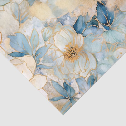 Light Blue Modern Abstract Roses  薄葉紙 (詳細)