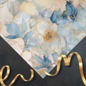 Light Blue Modern Abstract Roses  薄葉紙