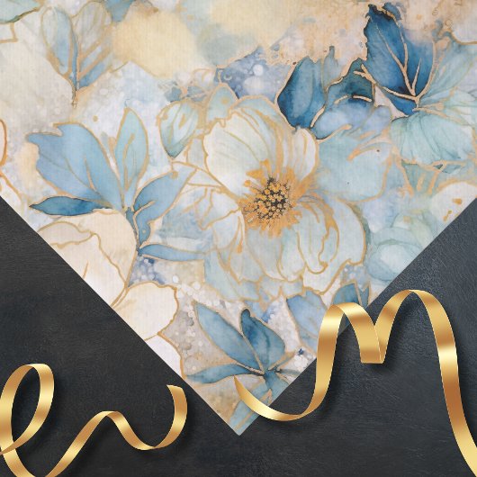 Light Blue Modern Abstract Roses  薄葉紙