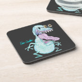 light blue monster alien cartoon コースター (左側)