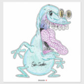 light blue monster alien cartoon シール (シート)