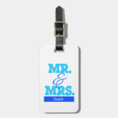 Light blue Mr & Mrs ラゲッジタグ (正面縦)