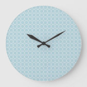 Light Blue Octagon Pattern Wall clock ラージ壁時計 (正面)