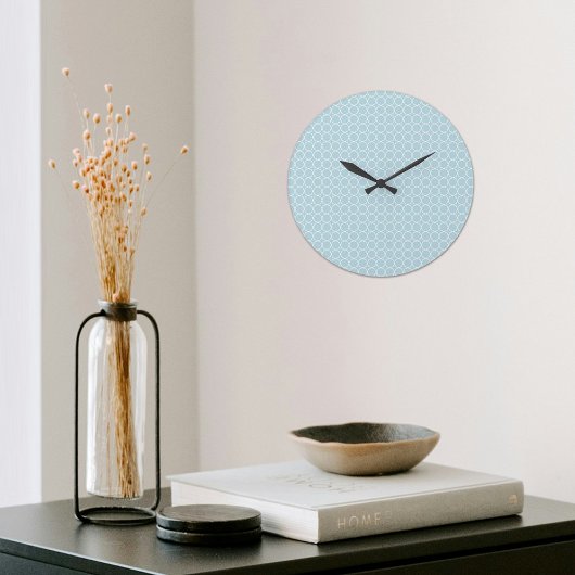 Light Blue Octagon Pattern Wall clock ラージ壁時計