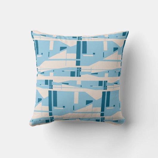 Light Blue on Beige Mediterranean Large Mosaics クッション (裏面)