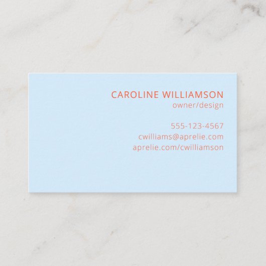 Light Blue Orange Bold Company Name Branding 名刺 (裏面)