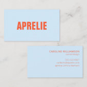 Light Blue Orange Bold Company Name Branding 名刺 (正面/裏面)
