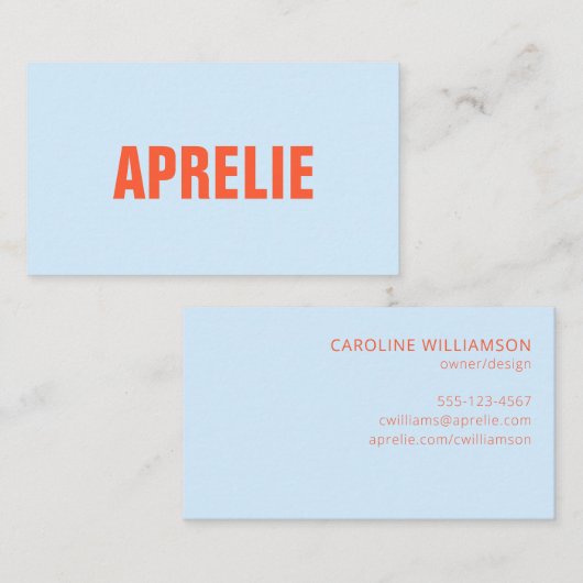 Light Blue Orange Bold Company Name Branding 名刺 (正面/裏面)