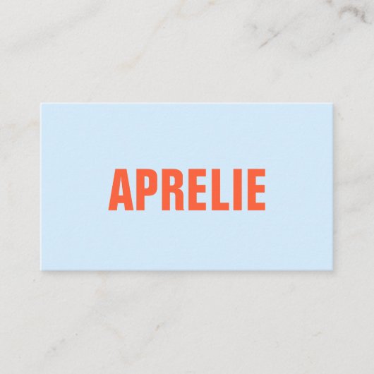 Light Blue Orange Bold Company Name Branding 名刺 (正面)