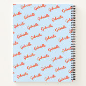 Light Blue Orange Name Personalized Script Notes ノートブック (裏面)
