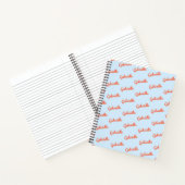 Light Blue Orange Name Personalized Script Notes ノートブック (内部)