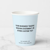 Light Blue Paper Cups Custom Business Logo 8 oz 紙コップ (裏面)
