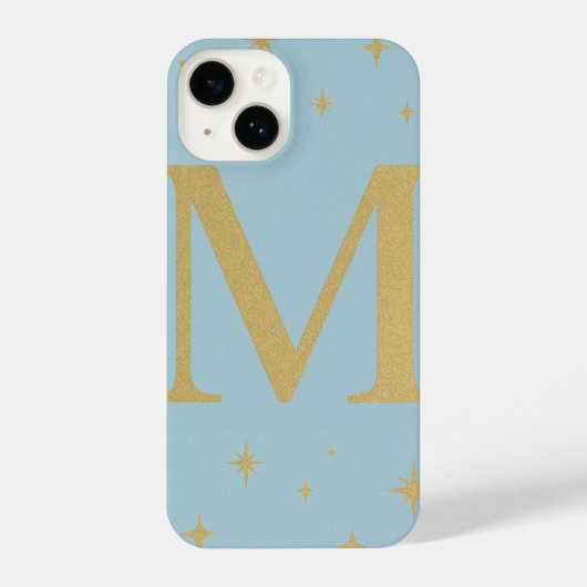 Light Blue Phone Case with Big M Logo and Yellow S iPhoneケース (裏面)