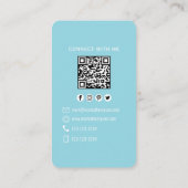 Light Blue Photo QR Code Connect With Me 名刺 (裏面)