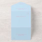 Light Blue Pink Baby Shower All in One Invitation オールインワン招待状 (外側)