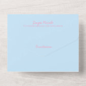 Light Blue Pink Baby Shower All in One Invitation オールインワン招待状 (裏面)