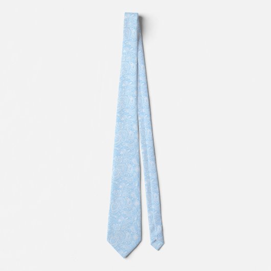 Light Blue Pink Floral Paisley Damasks Wedding Tie ネクタイ (正面)