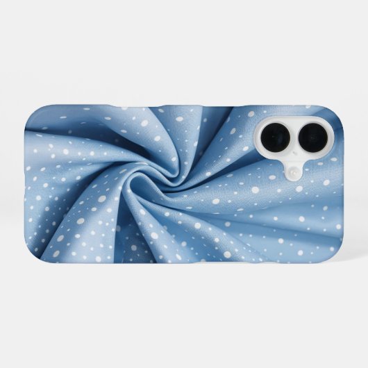 Light Blue Polka Dot Phone Case iPhone 16ケース (裏面横)