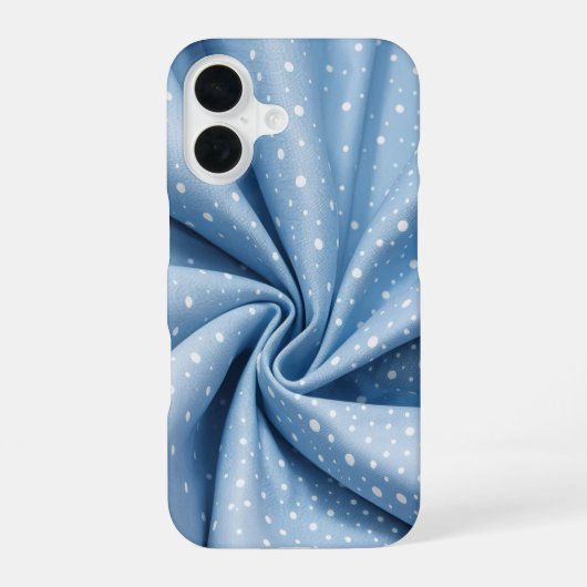 Light Blue Polka Dot Phone Case iPhone 16ケース (裏面)