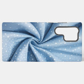 Light Blue Polka Dot Phone Case Samsung Galaxyケース (裏面横)