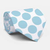 Light Blue Polka Dots on White Custom Necktie ネクタイ (ロール)