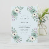 Light Blue Pristine Spring Wedding 招待状 (スタンド正面)
