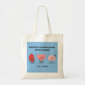 Light Blue Protect Us From Covid トートバッグ (正面)