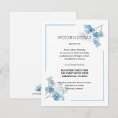 Light Blue Romantic Watercolor Floral Wedding  エンクロージャーカード (正面/裏面)