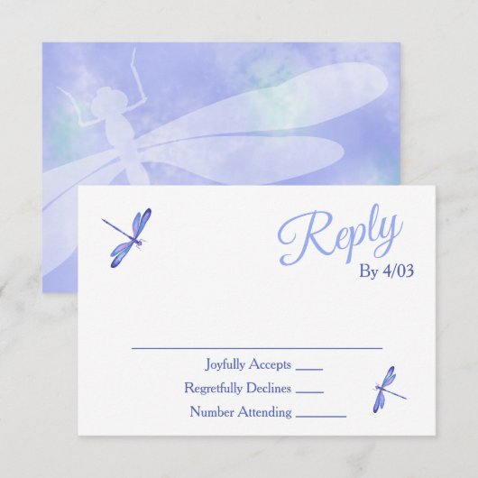 Light Blue RSVP Enclosure Cards アドバイスカード (正面/裏面)