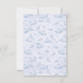 Light Blue Silver Princess Quinceanera Birthday サンキューカード (裏面)