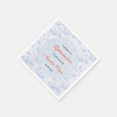 Light Blue Silver Princess Quinceanera Birthday  スタンダードカクテルナプキン (角)