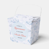 Light Blue Silver Princess Quinceanera Birthday  フェイバーボックス (正面サイド)