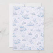 Light Blue Silver Princess Quinceanera Birthday 招待状 (裏面)