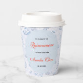 Light Blue Silver Princess Quinceanera Birthday  紙コップ (裏面)
