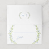 LIght Blue Spring Flower Bridal Shower Wedding プレイスカード (外部開封)