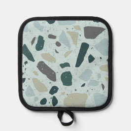 Light Blue Square Abstract Potholder 鍋敷き