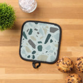 Light Blue Square Abstract Potholder 鍋敷き (トップダウン)