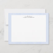 Light Blue Stripe Border Note Card 招待状 (正面)